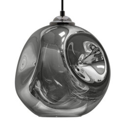 Long Life Lamps Company Modern Melting Glass Globe Ceiling Pendant Light Lava Shade Smoked Grey Black Nickel H3013 - thumbnail 4