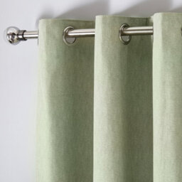 Fusion Sorbonne 100% Cotton Light Filtering Plain Dyed Green Eyelet Curtains - thumbnail 2