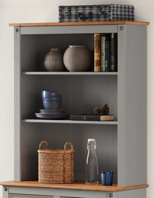 Dresser Top Small Buffet Grey Wax Mexican Solid Pine - image 1