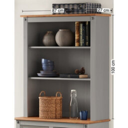 Dresser Top Small Buffet Grey Wax Mexican Solid Pine - thumbnail 2
