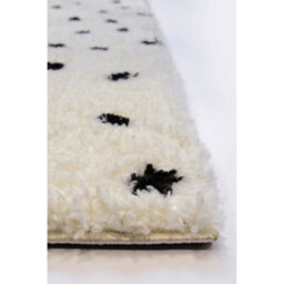 Melrose Spotty Black White Shaggy High Pile Medium Area Indoor Rug 120/170Cm - thumbnail 4