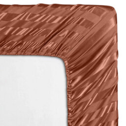Ameha Stripe Fitted Sheet 40 Cm Deep Pocket- Hypoallergenic Easy Care Rust Bed Sheets Uk Double Bedsheet(137X190Cm) - thumbnail 7