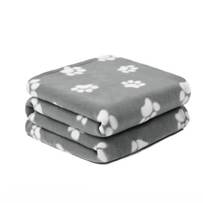 OHS Pet Dog Blanket Throw Soft Crate Paw Puppy Animal Mat, Charcoal - 120 X 150Cm - image 1