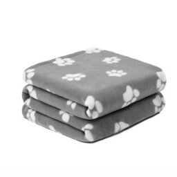 OHS Pet Dog Blanket Throw Soft Crate Paw Puppy Animal Mat, Charcoal - 120 X 150Cm - thumbnail 1