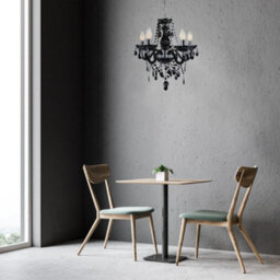 First Choice Lighting Black And Chrome Marie Therese - 5 Light Ceiling Pendant Chandelier - thumbnail 4