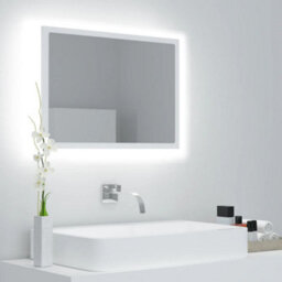 Berkfield Led Bathroom Mirror White 60X8.5X37 Cm Engineered Wood