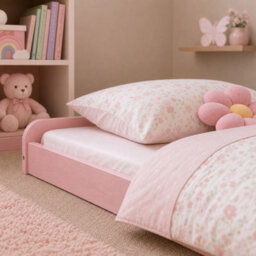 Strictly Beds and Bunks Leon Pink Montessori Solid Pine Low Floor Bed, 3Ft Single - thumbnail 2