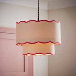Valuelights Sloane 2 Tier Pink Colour Clash Scallop Ceiling Lamp Shade And Bulb - thumbnail 5