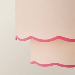 Valuelights Sloane 2 Tier Pink Colour Clash Scallop Ceiling Lamp Shade And Bulb - thumbnail 3