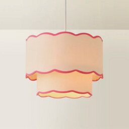 Valuelights Sloane 2 Tier Pink Colour Clash Scallop Ceiling Lamp Shade And Bulb - thumbnail 6