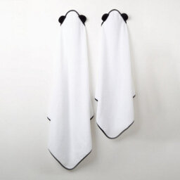 panda London Kids Bamboo Hooded Towel Pure White - thumbnail 4