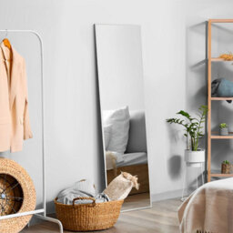 Living And Home Modern Home Metal Frame Floor Mirror Wall Mounted