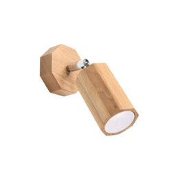 Luminosa Lighting Luminosa Zeke Oak Octagon Single Spotlight Wood, 1X Gu10 - thumbnail 3