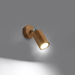 Luminosa Lighting Luminosa Zeke Oak Octagon Single Spotlight Wood, 1X Gu10 - thumbnail 2