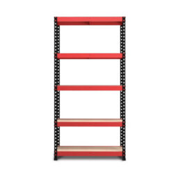 RB UK Rb Boss Garage Shelving Unit Fastlok 5 Shelf Mdf Red & Black Powder Coated Steel (H) 1800mm (W) 900mm (D) 400mm - thumbnail 2