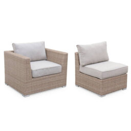 Sweeek - 5-Seater Deluxe Polyrattan Garden Sofa Set Beige 225X80X67.5 Cm - Vinci - thumbnail 8