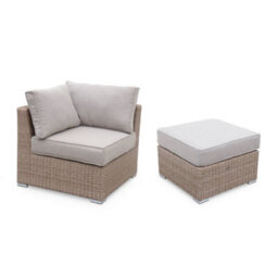 Sweeek - 5-Seater Deluxe Polyrattan Garden Sofa Set Beige 225X80X67.5 Cm - Vinci - thumbnail 9