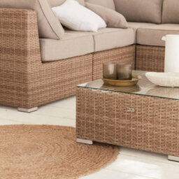 Sweeek - 5-Seater Deluxe Polyrattan Garden Sofa Set Beige 225X80X67.5 Cm - Vinci - thumbnail 6