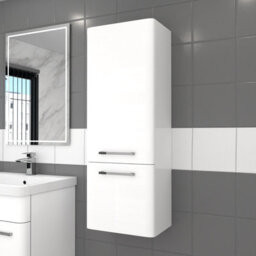 Nes Home 600mm Freestanding White Basin Vanity & 350mm Wall Hung Cabinet - thumbnail 4