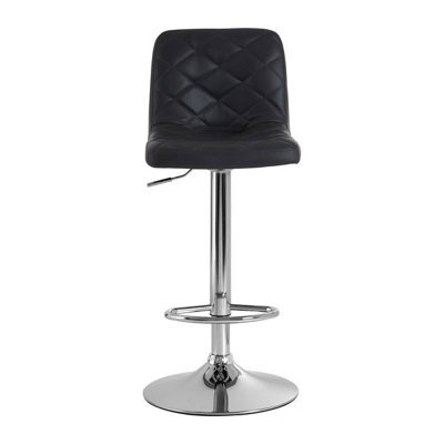 Orsina Black Faux Leather Bar Chair, Backrest Breakfast Bar Chair, Footrest Living Bar Chair Kitchen - image 1