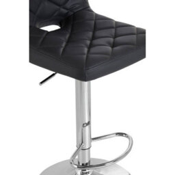Orsina Black Faux Leather Bar Chair, Backrest Breakfast Bar Chair, Footrest Living Bar Chair Kitchen - thumbnail 6