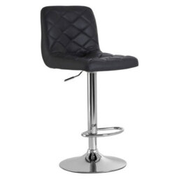 Orsina Black Faux Leather Bar Chair, Backrest Breakfast Bar Chair, Footrest Living Bar Chair Kitchen - thumbnail 2