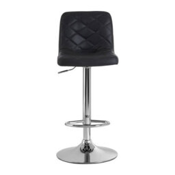 Orsina Black Faux Leather Bar Chair, Backrest Breakfast Bar Chair, Footrest Living Bar Chair Kitchen - thumbnail 1