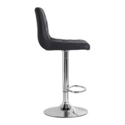 Orsina Black Faux Leather Bar Chair, Backrest Breakfast Bar Chair, Footrest Living Bar Chair Kitchen - thumbnail 3