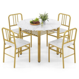 5 Piece Dining Table Set Round Kitchen Table & 4 Chairs - thumbnail 6