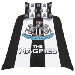 Newcastle United Fc Stripe Duvet Cover Set Black/white/blue (Single) - thumbnail 1