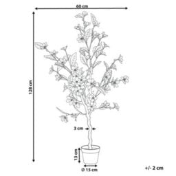 Wyld And Coco 128Cm Artificial Magnolia Tree With Pink Blooms And Green Foliage, Potted Indoor Décor - thumbnail 4