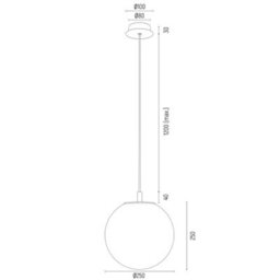 Luminosa Lighting Luminosa Paloma 25Cm Globe Pendant Ceiling Light Transparent (Fluted), Brushed Brass - thumbnail 5