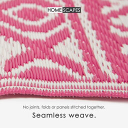 Homescapes Luxury Outdoor Rug Waterproof Reversible For Garden Patio, 180 X 270 Cm, Pink, 100% Recycled, Tia Aztec - thumbnail 4