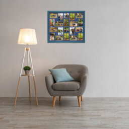 AK Frames 80X70Cm Navy Blue Modern Multi Photo Frame With Blue Mount - Holds 20 Apertures (18X) 6X4, (2X) 4X4 Photos - thumbnail 3