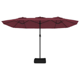 Berkfield Double-Head Garden Parasol Bordeaux Red 449X245 Cm - thumbnail 4