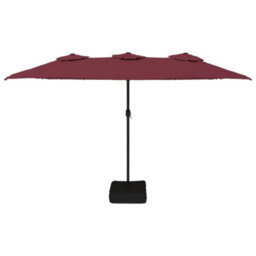 Berkfield Double-Head Garden Parasol Bordeaux Red 449X245 Cm - thumbnail 3