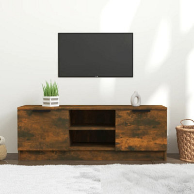 Berkfield Tv Cabinet Smoked Oak 102X35X36.5 Cm Engineered Wood - image 1