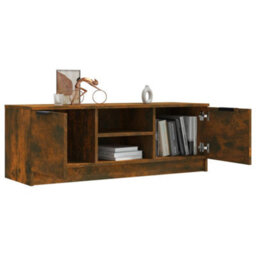 Berkfield Tv Cabinet Smoked Oak 102X35X36.5 Cm Engineered Wood - thumbnail 7