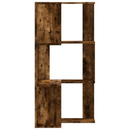 Berkfield Elegant Corner Bookcase 3-Tier Smoked Oak 50X50X102 Cm Engineered Wood - thumbnail 5