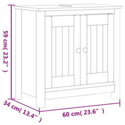 Berkfield 2 Piece Bathroom Furniture Set Berg White Solid Wood Pine - thumbnail 7