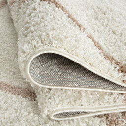 The Rugs Moroccan Shaggy Rugs And Runners Soft Fluffy Diamond Design High Pile Ivory And Beige Living Room Kitchen Hallway 530 - thumbnail 4