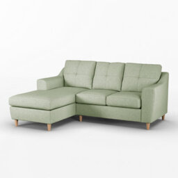 Furnishings For Less UK Baxter Fabric L Shaped 3 Seater Corner Sofa With Chaise Sage Left Hand Facing - thumbnail 2