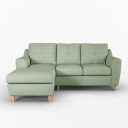 Furnishings For Less UK Baxter Fabric L Shaped 3 Seater Corner Sofa With Chaise Sage Left Hand Facing - thumbnail 1
