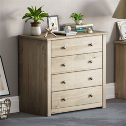 4 Drawer Chest Panama Drawer Chest Solid Pine Natural Wax Wood Bedroom Storage Furniture Unit - thumbnail 4