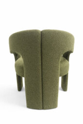 Stratus Interiors Oslo Modern Bouclé Accent Chair - Green Sculptural Contemporary Armchair - thumbnail 2
