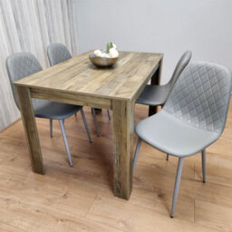 Kosy Koala Modern Dining Table Set With 4 Grey Gem Pattern Chairs Dining Room Furniture - thumbnail 8