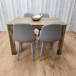 Kosy Koala Modern Dining Table Set With 4 Grey Gem Pattern Chairs Dining Room Furniture - thumbnail 5