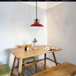 Vintage Red Ceiling Pendant Light, 32Cm Industrial Design For Living & Dining Rooms - thumbnail 2