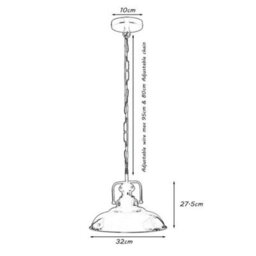 Vintage Red Ceiling Pendant Light, 32Cm Industrial Design For Living & Dining Rooms - thumbnail 4