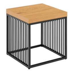 Wyld Haus Porto Side Table - Wild Oak Wood-Effect Top & Black Metal Frame - thumbnail 3